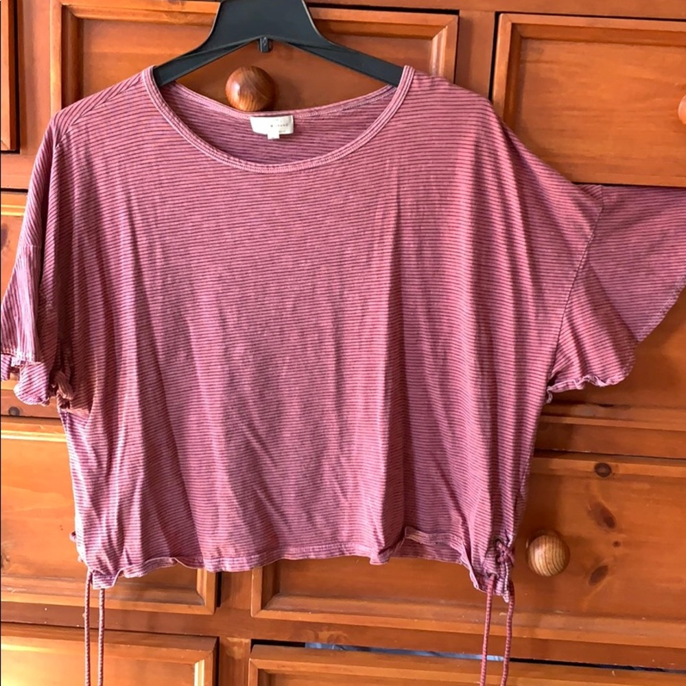 Lucky brand top, flutter sleeve, side tie XL